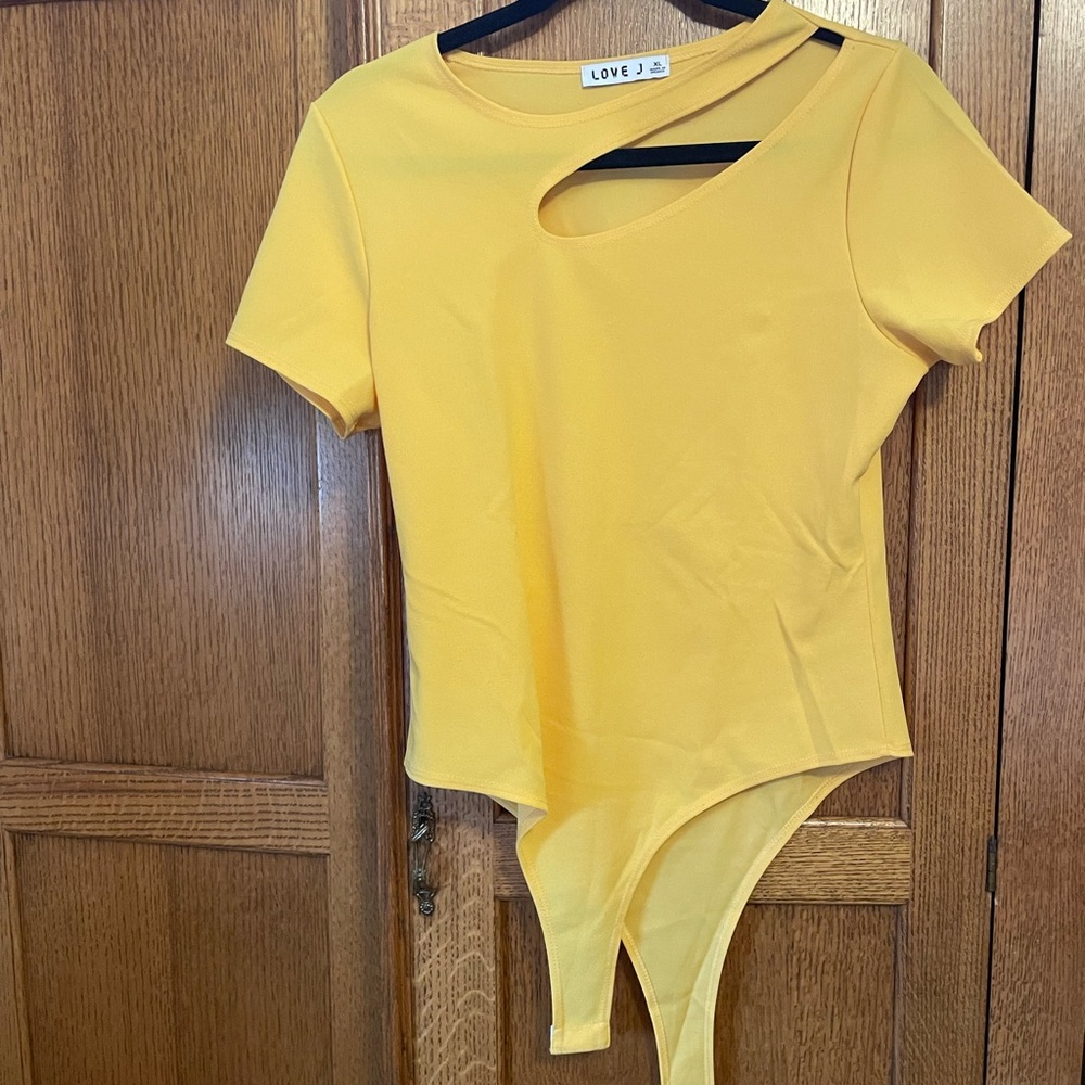 Love J Yellow Bodysuit. Medium/Large